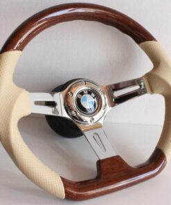 Volant Old Money Style / Aplati / Bois Beige / Fait main / BMW E24, E28, E30, E32, E34